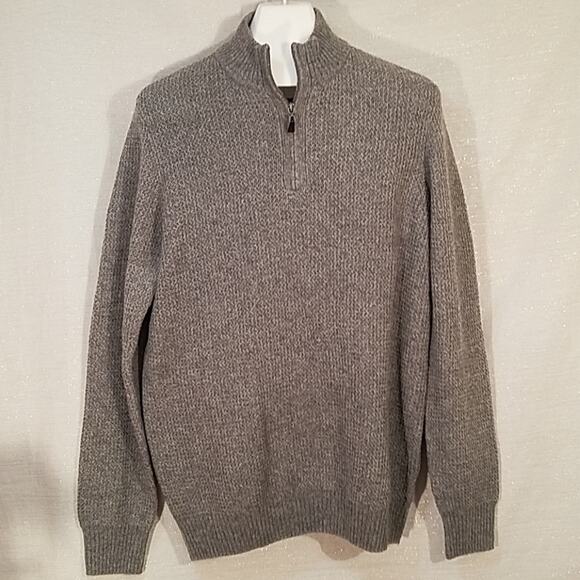 Joseph Abboud Grey 1/4 Zip Sweater - Picture 1 of 6